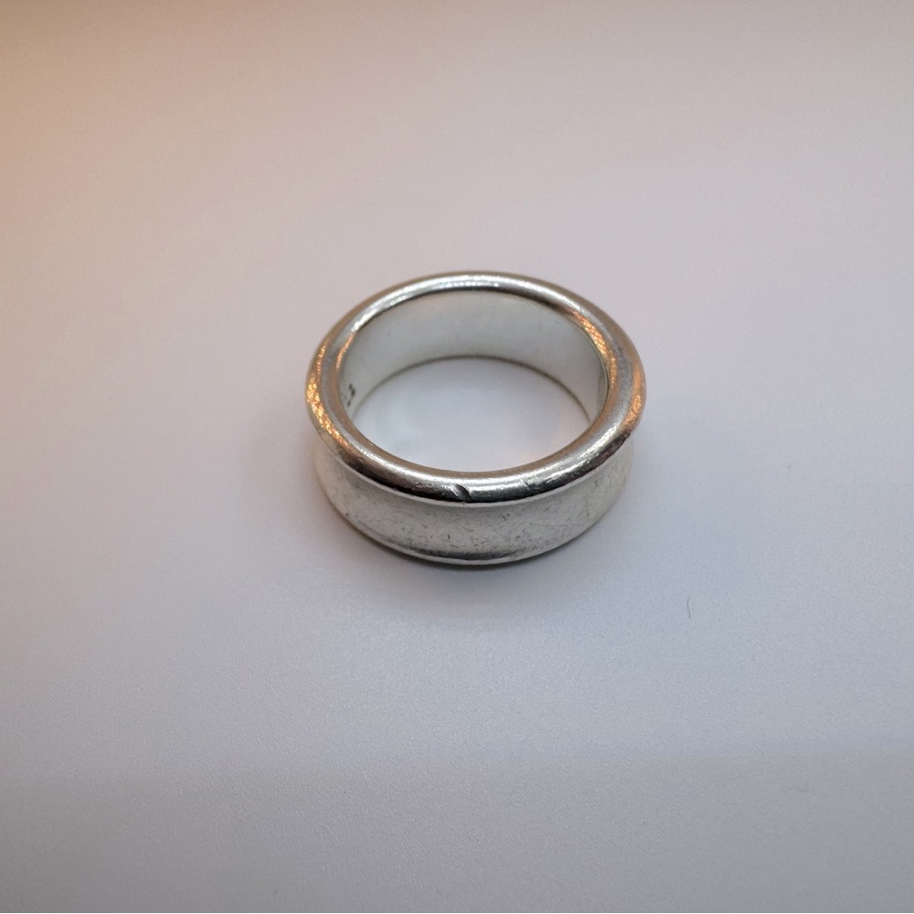 Tiffany & Co Ring Tiffany & Co 1837 Ring Silver SZ 5 Wide Band 1997 w Pouch - Picture 6 of 10